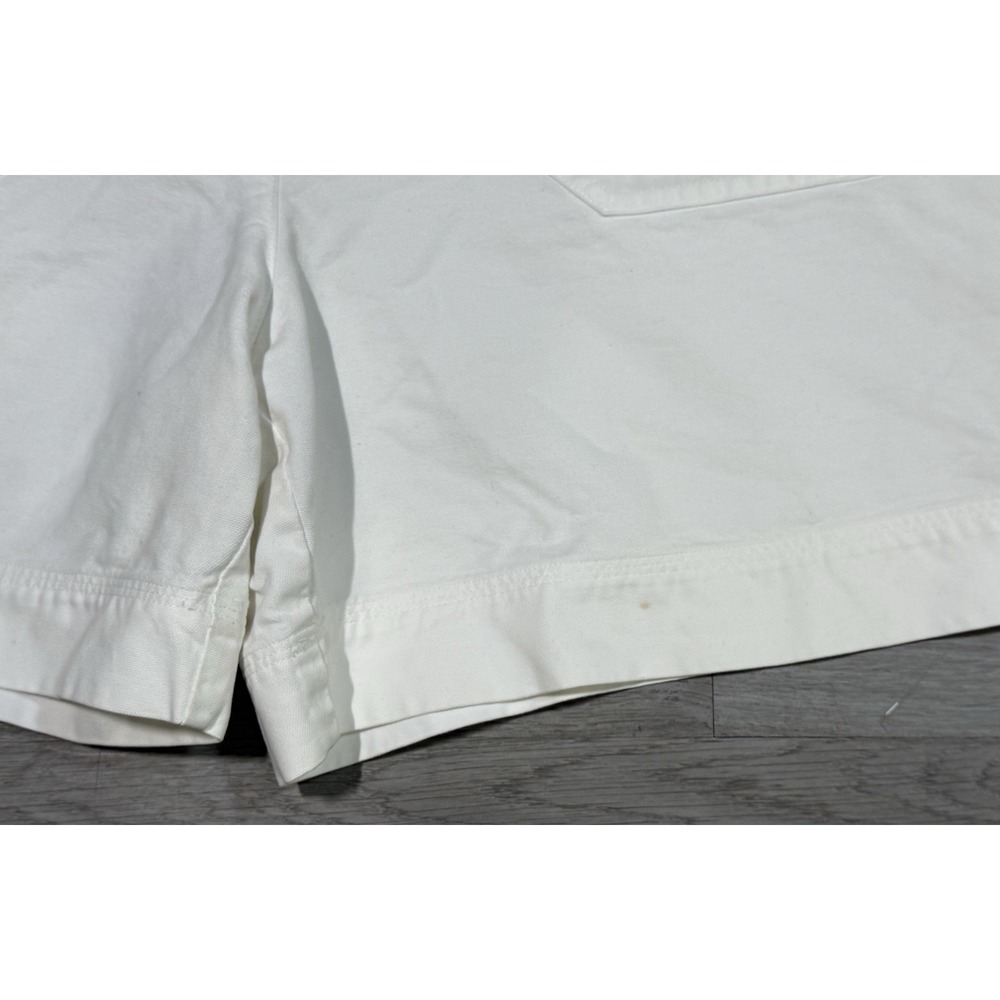 Lauren Ralph Lauren Gold Buckle Shorts Women's Size 14 White Gold Cotton Preppy - Picture 2 of 13